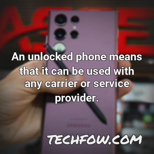 an unlocked phone means that it can be used with any carrier or service provider