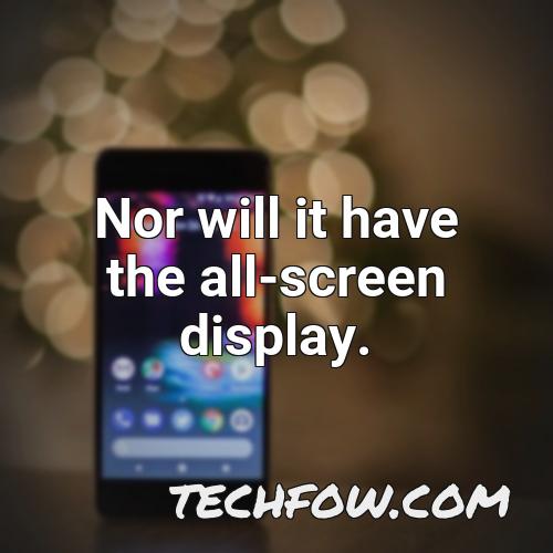 nor will it have the all screen display