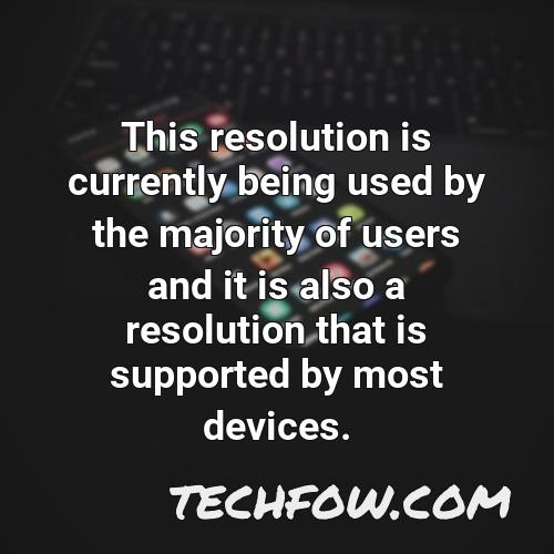 this resolution is currently being used by the majority of users and it is also a resolution that is supported by most devices