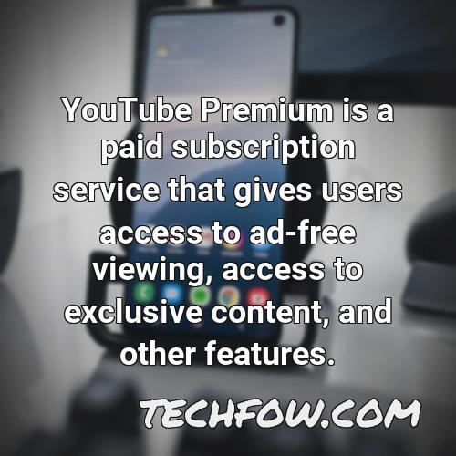 youtube premium is a paid subscription service that gives users access to ad free viewing access to exclusive content and other features