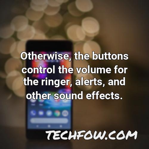 otherwise the buttons control the volume for the ringer alerts and other sound effects 3